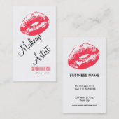 Frische und elegante Rosa Lippen Makeup Artist Visitenkarte (Vorne/Hinten)