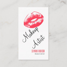 Frische und elegante Rosa Lippen Makeup Artist Visitenkarte