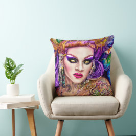 Frische und farbenfrohe Drag Queen Artwork Design Kissen