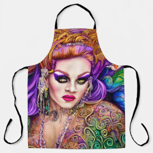 Frische und farbenfrohe Drag Queen Artwork Design Schürze