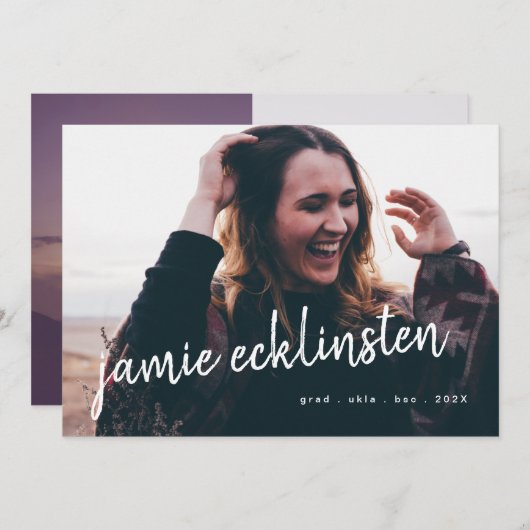 Frische und fette Skriptbezeichnung "2 Foto" Ankündigung (Vorne/Hinten)