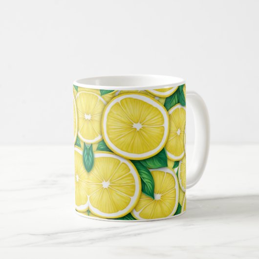 Frische und gemütliche Lemons Kaffeetasse (VorderseiteRechts)