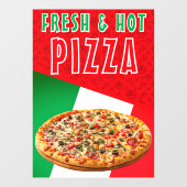Frische und heiße Pizza mit Pizza Explosion Fensteraufkleber (Blatt)
