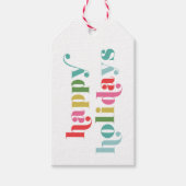 Frische und helle Happy Holidays Geschenkanhänger (Vorderseite)