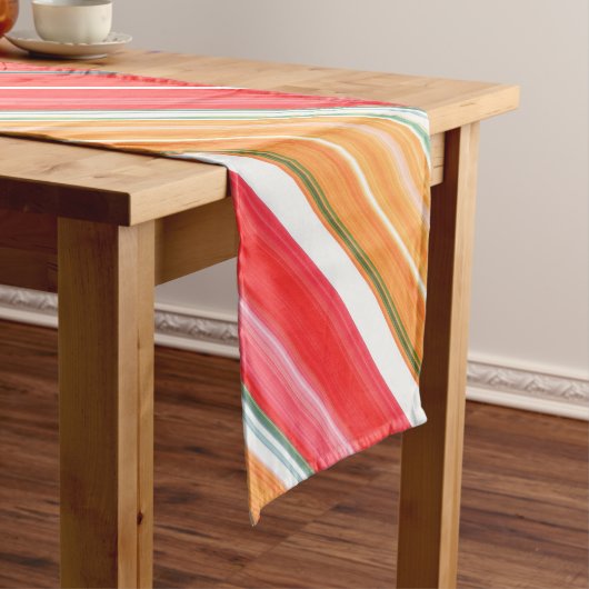 Frische und helle Rot- und Gelbstreifen Kurzer Tischläufer (Beispiel)