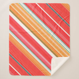 Frische und helle Rot- und Gelbstreifen Sherpadecke