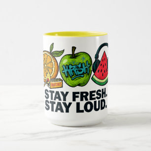 Frische und laute Pop-Art-Frucht-Kombination Tasse