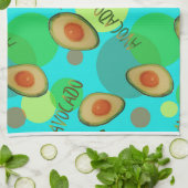 Frische und lustige Avocadomuster Geschirrtuch (Gefaltet)