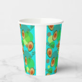 Frische und lustige Avocadomuster Pappbecher (Links)