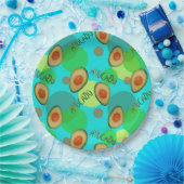 Frische und lustige Avocadomuster Pappteller (Party)