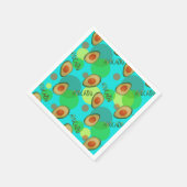 Frische und lustige Avocadomuster Serviette (Ecke)