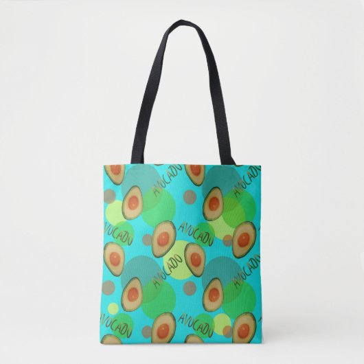 Frische und lustige Avocadomuster Tasche (Vorderseite)