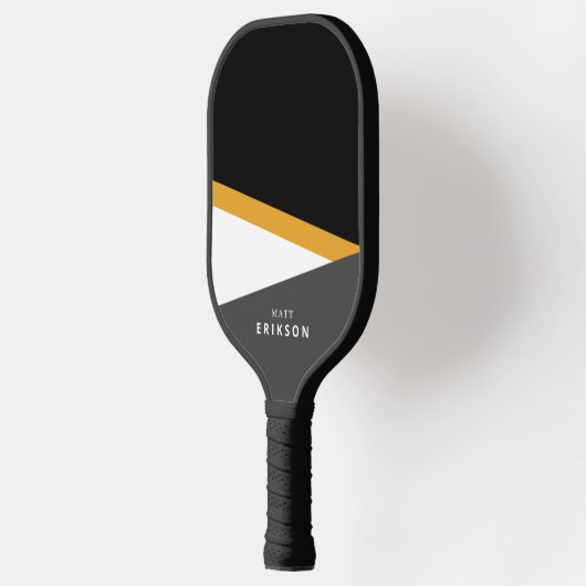 Frische und moderne Streifen mit Individuelle Name Pickleball Schläger (Links)