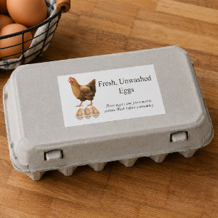 Frische Ungewaschene Eier Farm Etikett Aufkleber