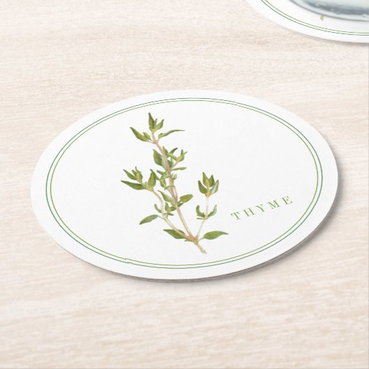FRISCHE Untersetzer mit THYME Round Paper (+text) (Angewinkelt)