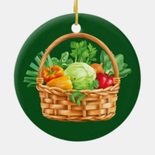 FRISCHE VEGETABLES BASKET KERAMIKORNAMENT