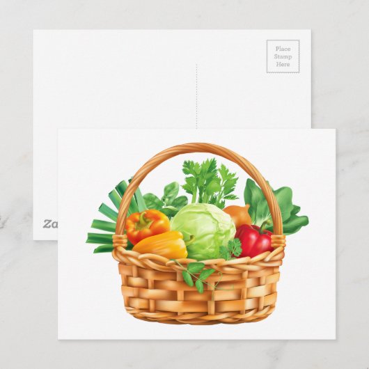 FRISCHE VEGETABLES BASKET POSTKARTE (Vorne/Hinten)
