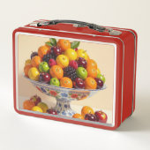 „Frische Vielfalt – Die Kraft des Obstes“ Metall Brotdose (Rückseite)