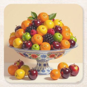 „Frische Vielfalt – Die Kraft des Obstes“ Rechteckiger Pappuntersetzer