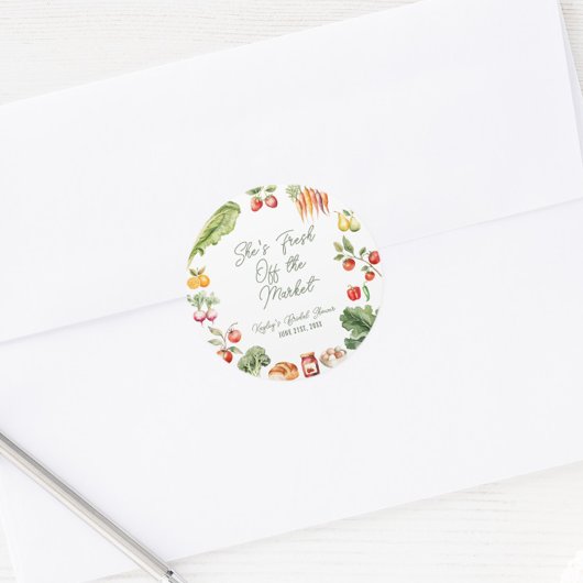 Frische vom Brautparty des Marktes für Bauern Runder Aufkleber