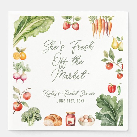 Frische vom Brautparty des Marktes für Bauern Serviette