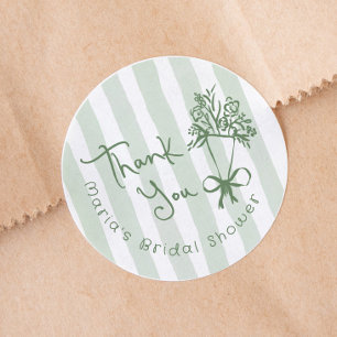 Frische vom Markt Whimsical Grün Handgezeichnet Runder Aufkleber