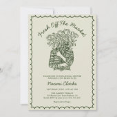 Frische Von Der Markthand Gezeichnete Hochzeitsdus Einladung (Vorderseite)