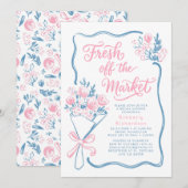 Frische Von Der Marktplatz-Launige Hochzeitsdusche Einladung (Vorne/Hinten)