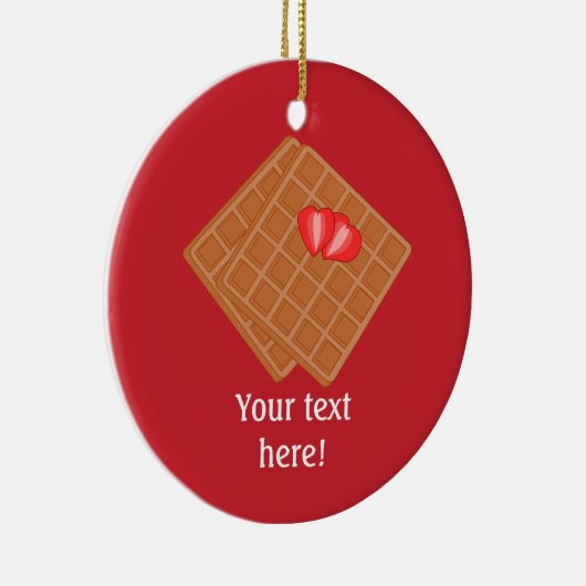 Frische Waffeln - festliche Rot oder Farbe Keramik Ornament (Rechts)