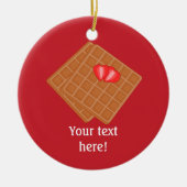 Frische Waffeln - festliche Rot oder Farbe Keramik Ornament (Vorne)