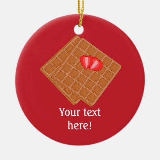 Frische Waffeln - festliche Rot oder Farbe Keramik Ornament (Vorne)