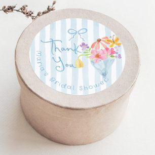 Frische Ware Blaue Aquarell Dankeschön Runder Aufkleber