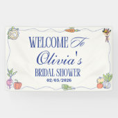 Frische Ware vom Markt Brautparty Willkommen zur Banner (Horizontal)