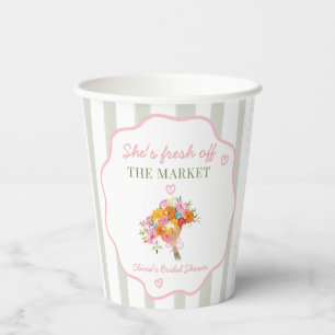Frische Ware vom Markt Rosa Grüne Hochzeitsdusche Pappbecher