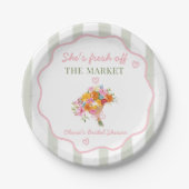 Frische Ware vom Markt Rosa Grüne Hochzeitsdusche  Pappteller (Vorderseite)