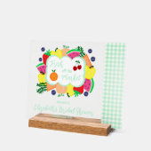 Frische Ware von Markt Brautparty Acrylschild (Winkel)