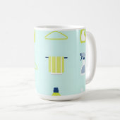 Frische Wäschetag-Muster Kaffeetasse (VorderseiteRechts)