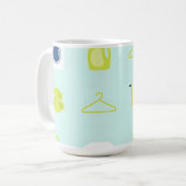 Frische Wäschetag-Muster Kaffeetasse (Vorderseite Links)