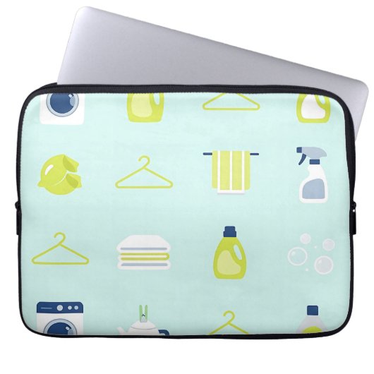 Frische Wäschetag-Muster Laptopschutzhülle (Vorderseite)