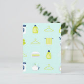Frische Wäschetag-Muster Postkarte (Stehend Vorderseite)