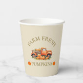 Frische Wasserfarbenkürbis fallen Herbst Pappbecher (Rückseite)