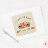 Frische Wasserfarbenkürbis fallen Herbst Quadratischer Aufkleber (Umschlag)