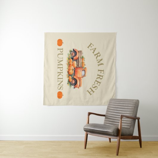 Frische Wasserfarbenkürbis fallen Herbst Wandteppich (Beispiel (Horizontal))