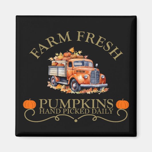 Frische Wasserfarbenkürbisse Blätter fallen Herbst Magnet (Vorne)