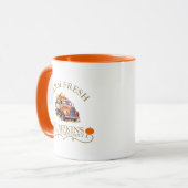 Frische Wasserfarbenkürbisse Blätter fallen Herbst Tasse (Vorderseite Links)