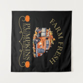 Frische Wasserfarbenkürbisse Blätter fallen Herbst Wandteppich (Vorderseite (Horizontal))