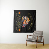 Frische Wasserfarbenkürbisse Blätter fallen Herbst Wandteppich (Beispiel (Horizontal))