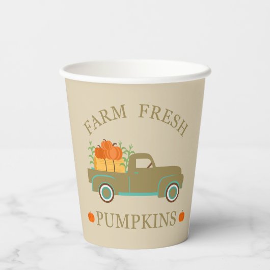 Frische Wasserkürbis fallen Herbst Pappbecher (Rückseite)