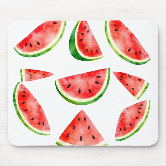 Frische Wassermelone im Weißen Hintergrund Mousepad (Vorne)