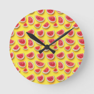Frische Wassermelone Muster Locarno Runde Wanduhr